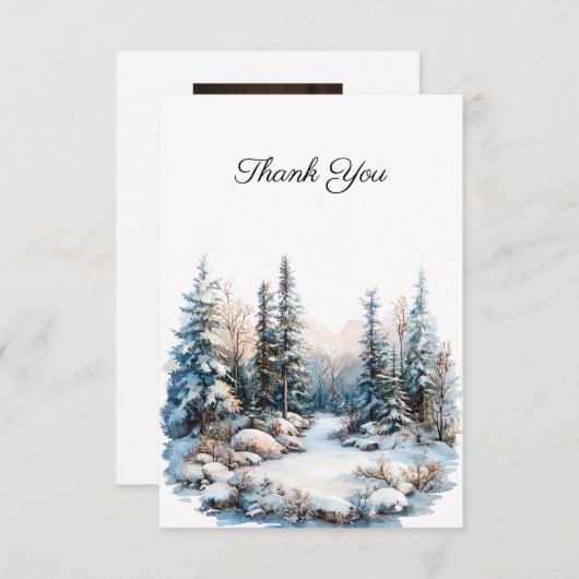 Snowy Landscape Beerdigung Foto Vielen Dank Dankeskarte (Vorne/Hinten)