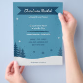 Snowy Landscape - Blauer Weihnachtsmarkt Flyer (Hand)