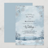 Snowy Landscape Blüh Wedding Einladung (Vorne/Hinten)