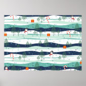 Snowy Landscape Christmas Elements Pattern Poster (Vorne)