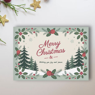 Snowy Landscape & Fir Trees - Frohe Weihnachten