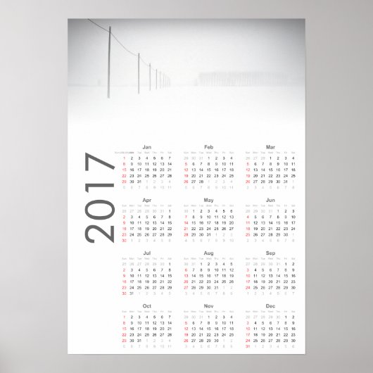 Snowy Landscape Kalender 2017 Poster (Vorne)