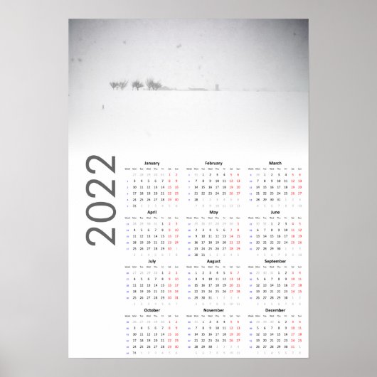 Snowy Landscape Kalender 2022 Poster (Vorne)