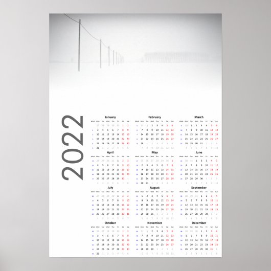 Snowy Landscape Kalender 2022 Poster (Vorne)