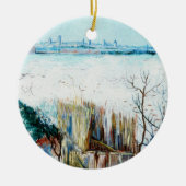 Snowy Landscape with Arles by Vincent van Gogh Keramik Ornament (Vorne)