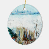 Snowy Landscape with Arles by Vincent van Gogh Keramik Ornament (Links)