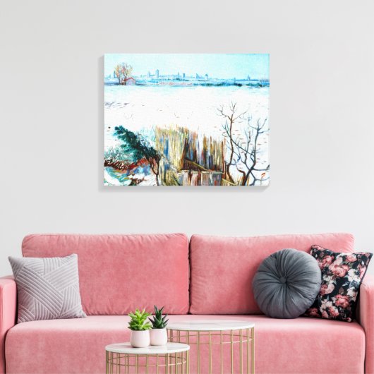Snowy Landscape with Arles by Vincent van Gogh Leinwanddruck (Insitu (Wohnzimmer))