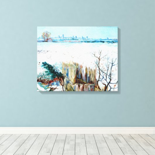 Snowy Landscape with Arles by Vincent van Gogh Leinwanddruck (Insitu (Holzboden))