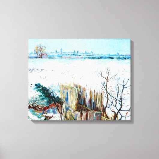 Snowy Landscape with Arles by Vincent van Gogh Leinwanddruck (Vorderseite)