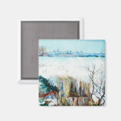 Snowy Landscape with Arles by Vincent van Gogh Magnet (Vorderseite/Rückseite)