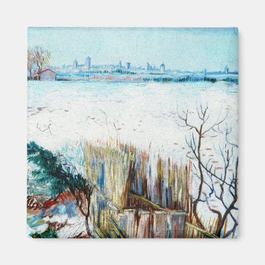 Snowy Landscape with Arles by Vincent van Gogh Magnet (Vorne)