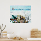 Snowy Landscape with Arles by Vincent van Gogh Poster (Küche)