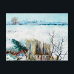 Snowy Landscape with Arles by Vincent van Gogh Postkarte<br><div class="desc">Die verschneiten Landschaften mit Arles im Hintergrund von Vincent van Gogh ist ein Vintages Landschaftsbild der Post-Impressionismen. Ein schneebedecktes Feld während der Wintersaison mit dem Dorf Arles in der Ferne. Über den Künstler: Vincent Willem van Gogh (1853-1890) war einer der berühmtesten postimpressionistischen Maler seiner Zeit. Seine Arbeit war besonders für...</div>