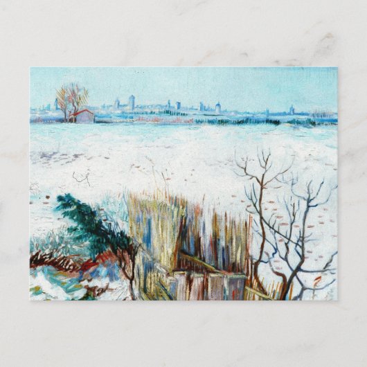 Snowy Landscape with Arles by Vincent van Gogh Postkarte (Vorderseite)