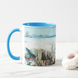 Snowy Landscape with Arles by Vincent van Gogh Tasse