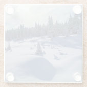 Snowy-Landschaft Glasuntersetzer (Rückseite)