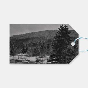 Snowy-Landschaft in Schwarzweiss Geschenkanhänger