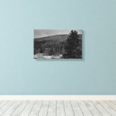Snowy-Landschaft in Schwarzweiss Leinwanddruck (Insitu (Holzboden))