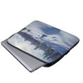 Snowy-Landschaft Laptopschutzhülle (Vorne Knopf)