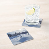 Snowy-Landschaft Rechteckiger Pappuntersetzer (Vor Ort)