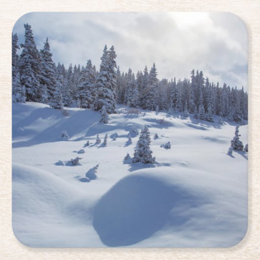 Snowy-Landschaft Rechteckiger Pappuntersetzer (Vorderseite)