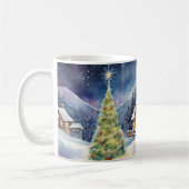 Snowy Lighted Christmas Tree Winter Village Kaffeetasse (Links)