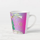 Snowy Lila Bronze Weihnachtsbaum Szene Milchtasse (Rechts)