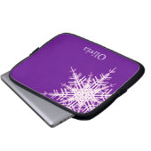 Snowy Lila Laptop Sleeve (Vorne Knopf)