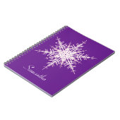 Snowy Lila Snowflake Notebook Notizblock (Linke Seite)