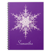 Snowy Lila Snowflake Notebook Notizblock (Vorderseite)