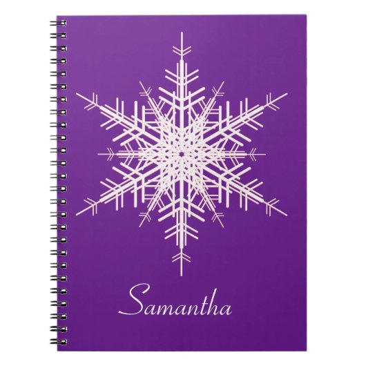 Snowy Lila Snowflake Notebook Notizblock (Vorderseite)
