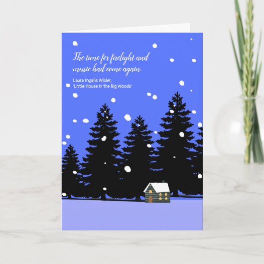 Snowy Little House on Prairie Original Art Karte (Vorderseite)