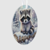 Snowy Log Raccoon & Ornament Ball (Vorderseite)