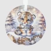 Snowy Log Tiger Ornament (Rückseite)