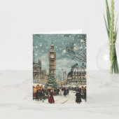 Snowy London Christmas Scene Karte (Vorderseite)