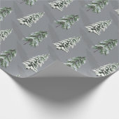 Snowy Long Shadows Winterwaldbäume Geschenkpapier (Ecke)