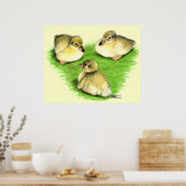 Snowy Mallard Ducklings Poster (Küche)