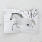 Snowy Mare - Grußkarte für Pferde Feiertagskarte (Innenseite)