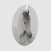 Snowy Mare Horse Ornament (Vorderseite)
