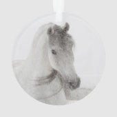 Snowy Mare Horse Ornament (Rückseite)
