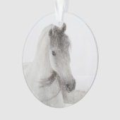 Snowy Mare Horse Ornament (Vorderseite)