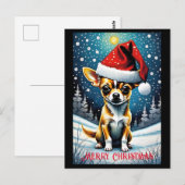 Snowy Meadow Niedlich Chihuahua Weihnachten Postkarte (Vorne/Hinten)