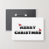 SNOWY MERRY CHRISTMAS BUTTON (Vorderseite/Rückseite)