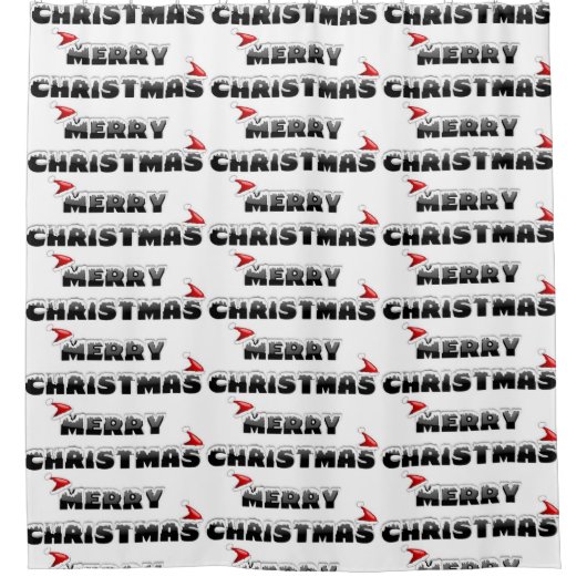 SNOWY MERRY CHRISTMAS DUSCHVORHANG (Vorderseite)