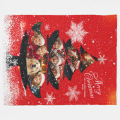 Snowy Merry Christmas Family Photo Tree Fleecedecke (Vorderseite (Horizontal))