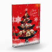 Snowy Merry Christmas Family Tree Photo Block (Links)