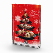 Snowy Merry Christmas Family Tree Photo Block (Rechts)