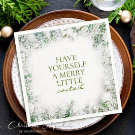 Snowy Merry Little Cocktail Weihnachten Napkins Serviette