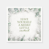 Snowy Merry Little Cocktail Weihnachten Napkins Serviette (Vorderseite)