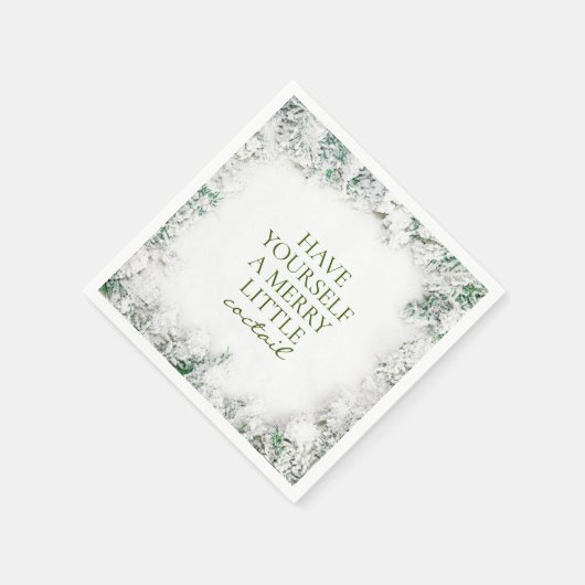Snowy Merry Little Cocktail Weihnachten Napkins Serviette (Ecke)